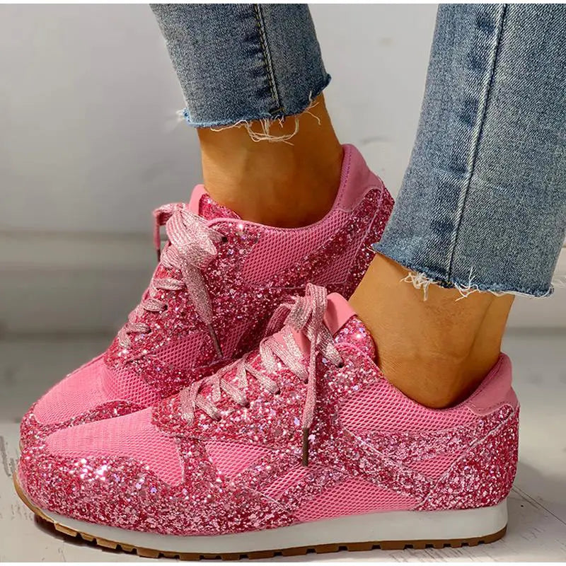 GR | Glittery sequined sports shoes