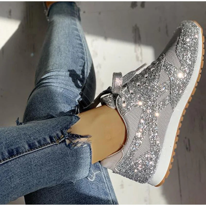 GR | Glittery sequined sports shoes
