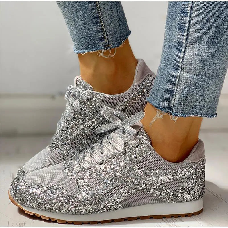 GR | Glittery sequined sports shoes