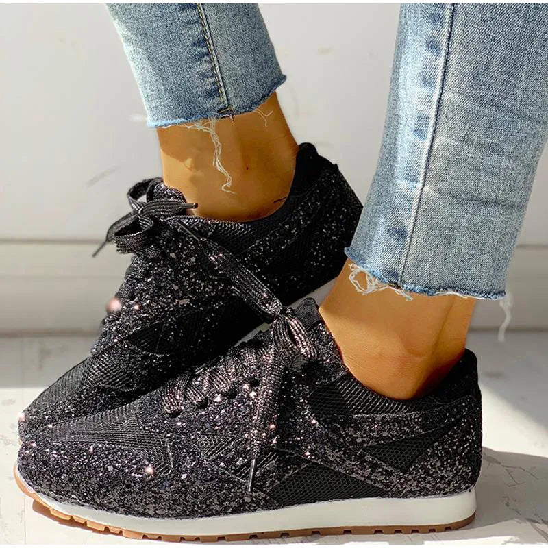 GR | Glittery sequined sports shoes
