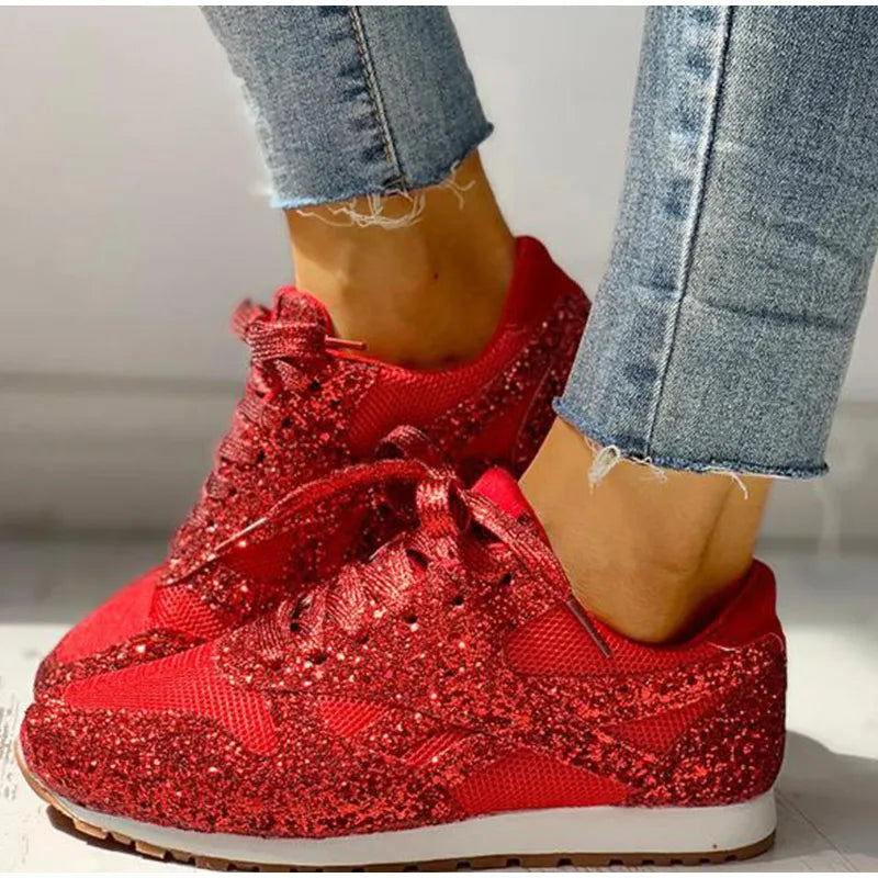 GR | Glittery sequined sports shoes