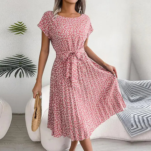 Veronica™ - Summery chiffon dress with floral pattern