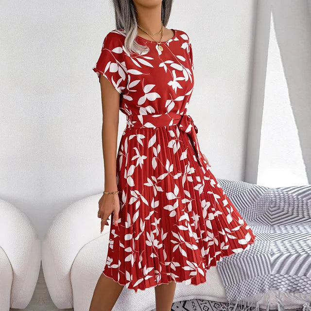 Veronica™ - Summery chiffon dress with floral pattern