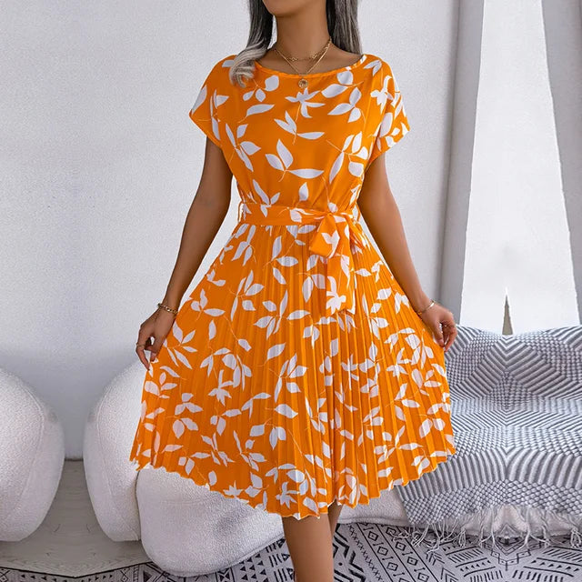Veronica™ - Summery chiffon dress with floral pattern