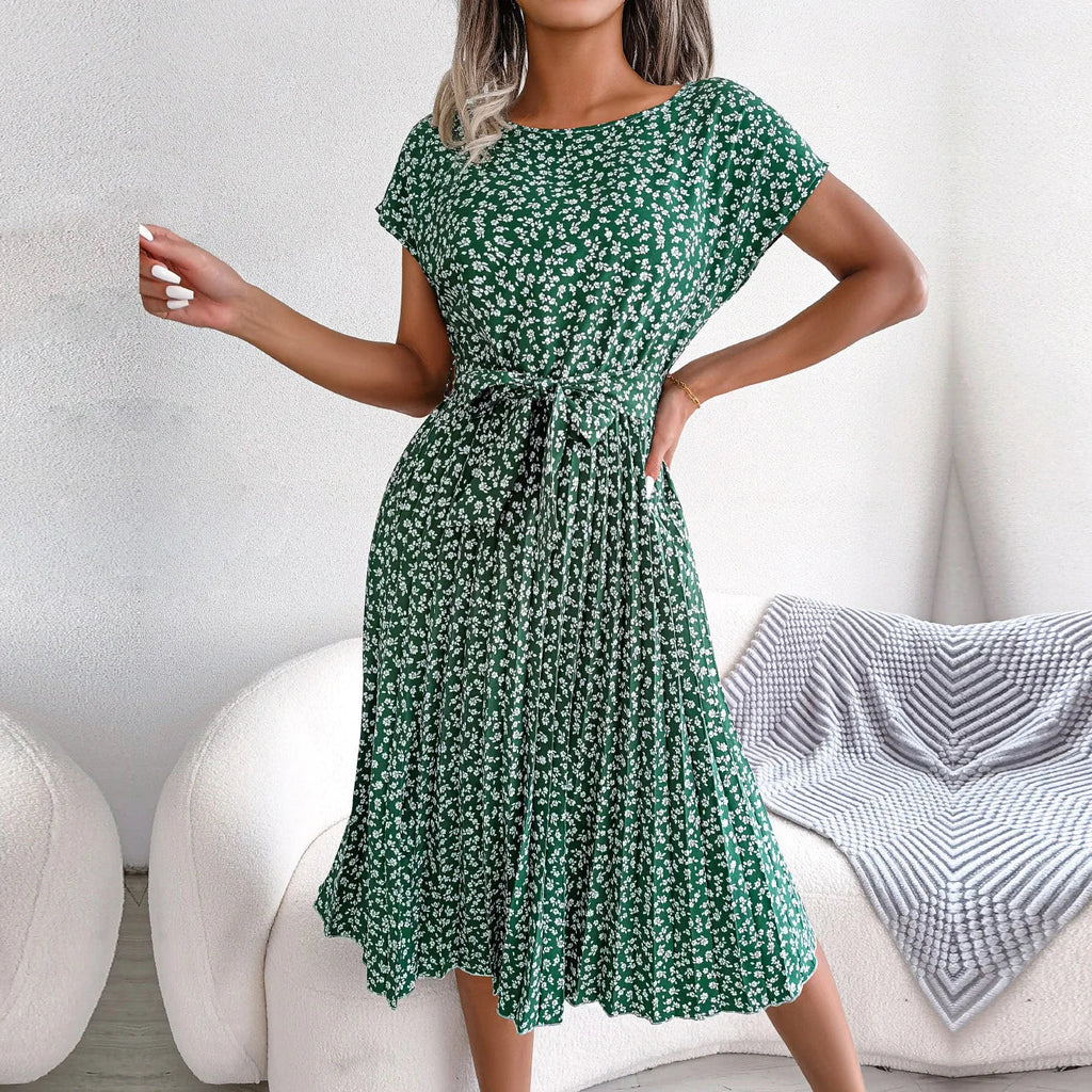 Veronica™ - Summery chiffon dress with floral pattern