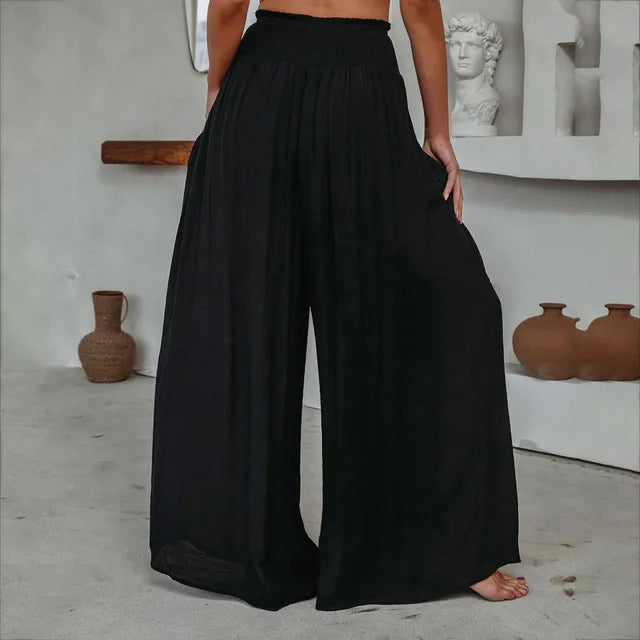 GR - Elegance Unleashed: High-waisted Palazzo Perfection for Women