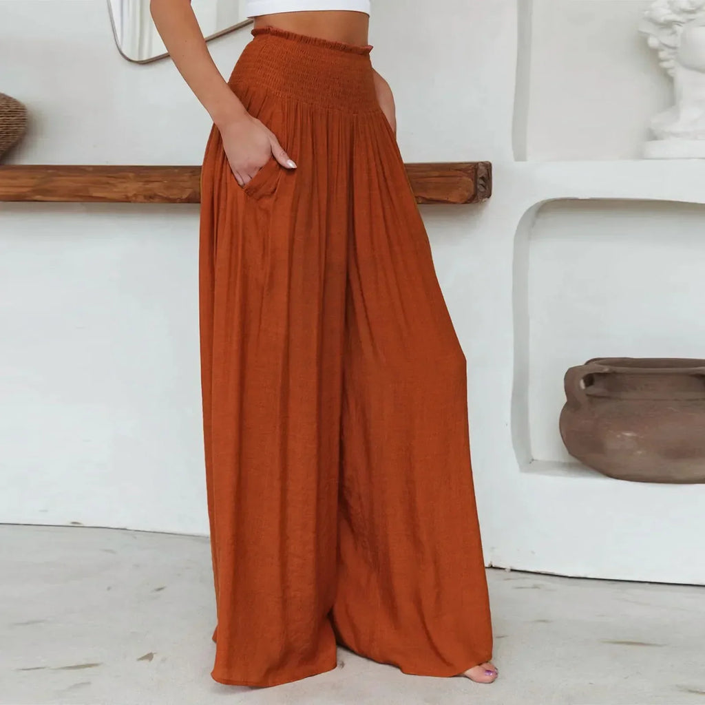 GR - Elegance Unleashed: High-waisted Palazzo Perfection for Women