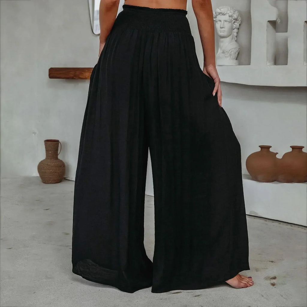 GR - Elegance Unleashed: High-waisted Palazzo Perfection for Women