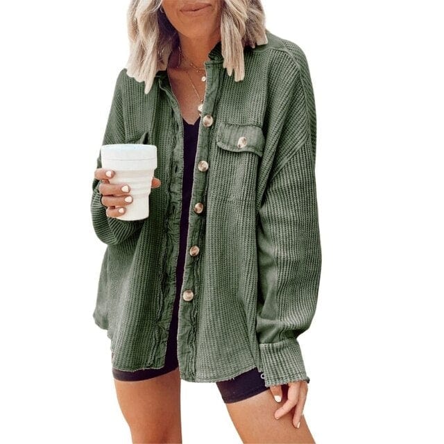 GR | Fashionable corduroy jacket with buttons