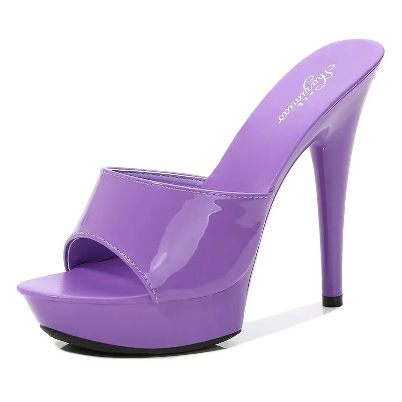 GR | Patent leather high heel sandals