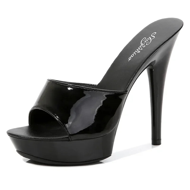 GR | Patent leather high heel sandals