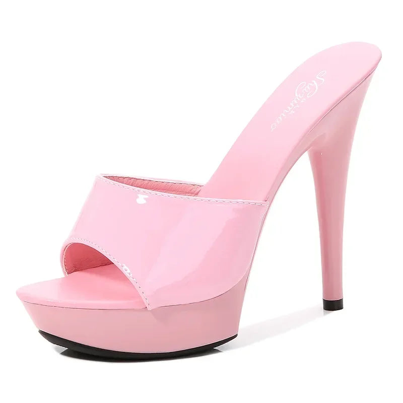 GR | Patent leather high heel sandals
