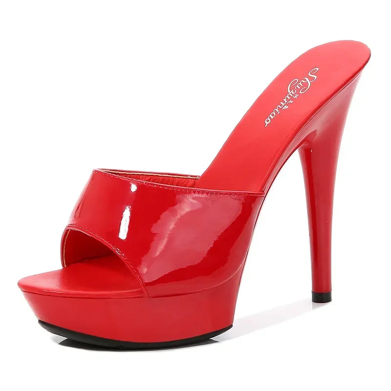 GR | Patent leather high heel sandals
