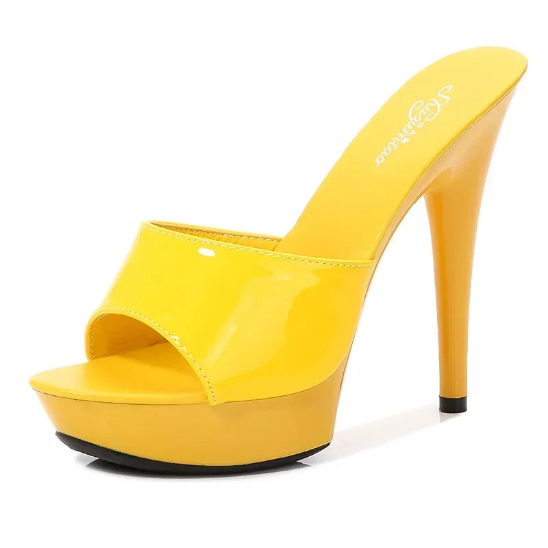 GR | Patent leather high heel sandals