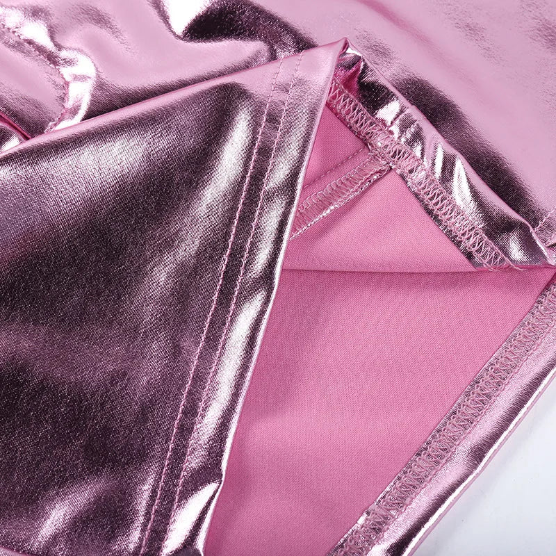 GR - Leuchtender Minirock im Metallic-Look