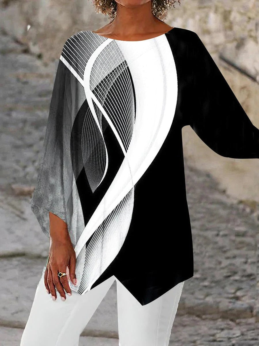 GR | Modern geometric long-sleeved tunic
