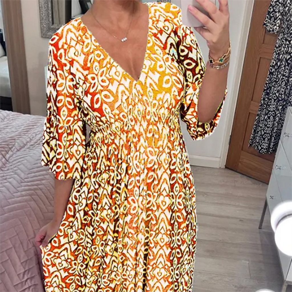 GR | Casual V-neck maxi dress
