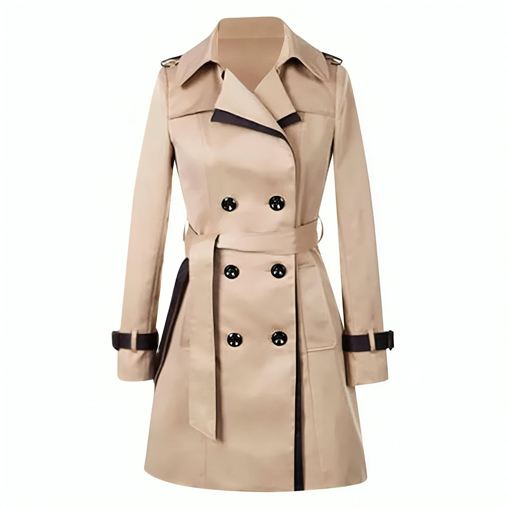 GR | Elegant double-breasted windbreaker trench coat