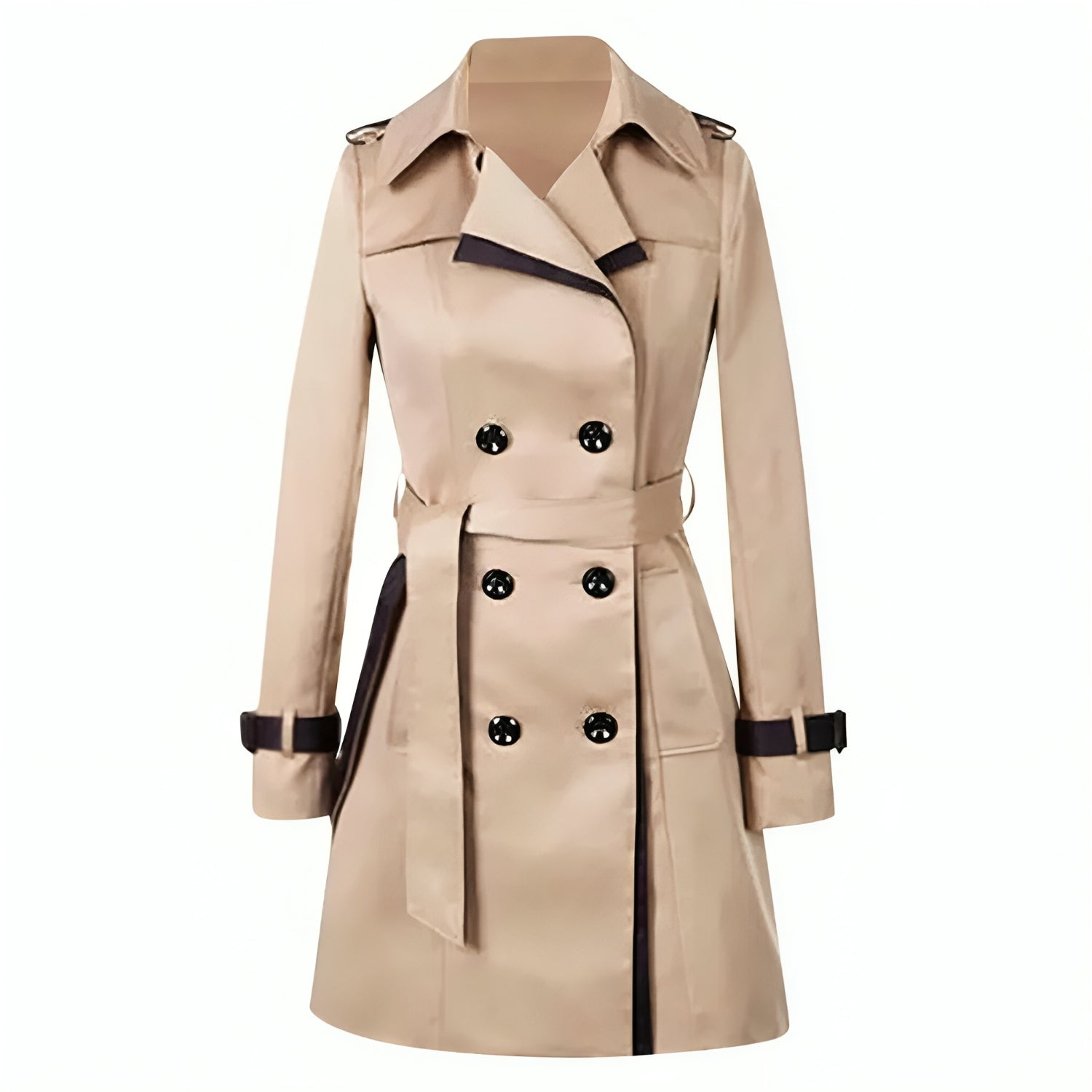 GR | Elegant double-breasted windbreaker trench coat