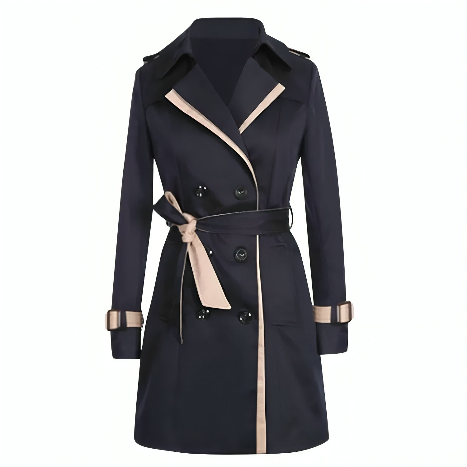 GR | Elegant double-breasted windbreaker trench coat