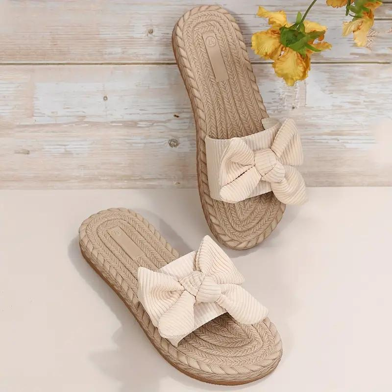 GR | Bowknot Slippers Flat Slip-On Sandals for Women