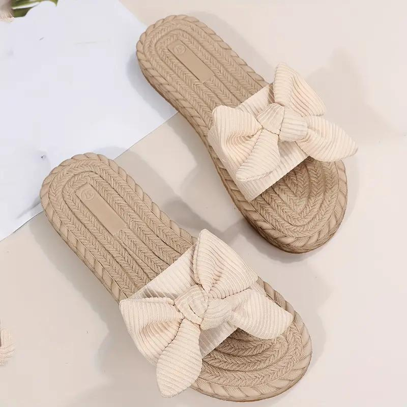 GR | Bowknot Slippers Flat Slip-On Sandals for Women
