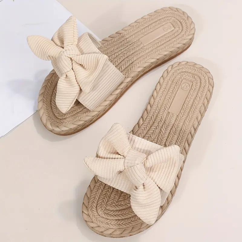 GR | Bowknot Slippers Flat Slip-On Sandals for Women