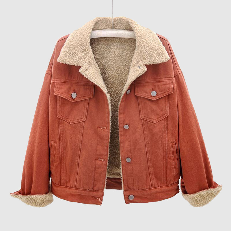GR | Stylish velvet denim jacket for women