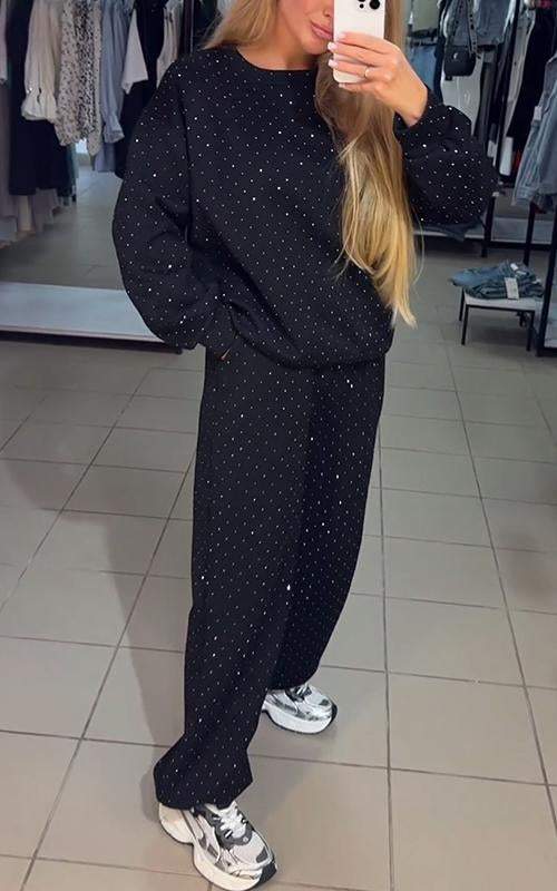 GR | Funkelnd Bequem Jogginganzug Damenbekleidung
