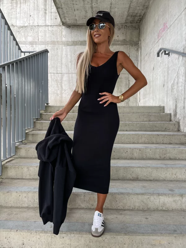 GR | Women's Midi Bodycon Dress & Sweatshirt Outfit 