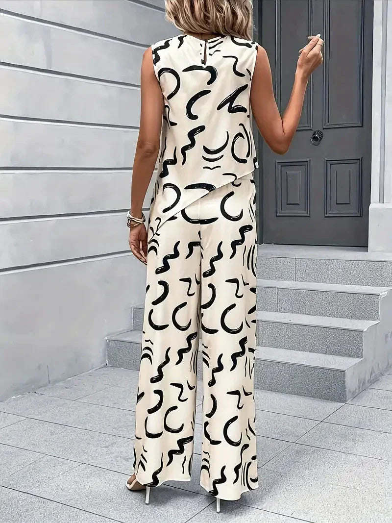 GR | Wide Leg High Waist Set Matching Set Women's Clothing