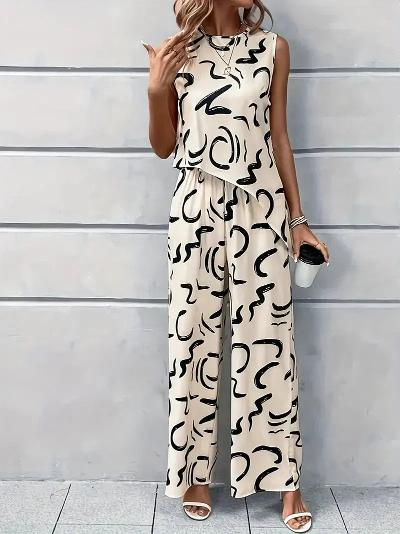 GR | Wide Leg High Waist Set Matching Set Women's Clothing