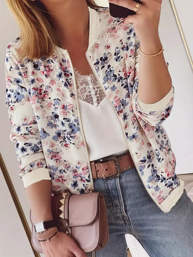 GR | Bomber jacket with floral pattern