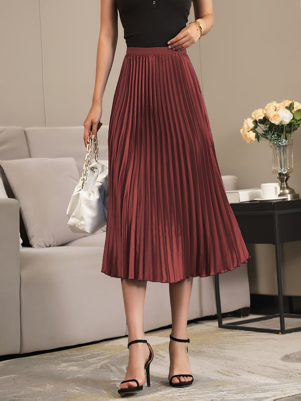 GR | Elegant A-line pleated skirt