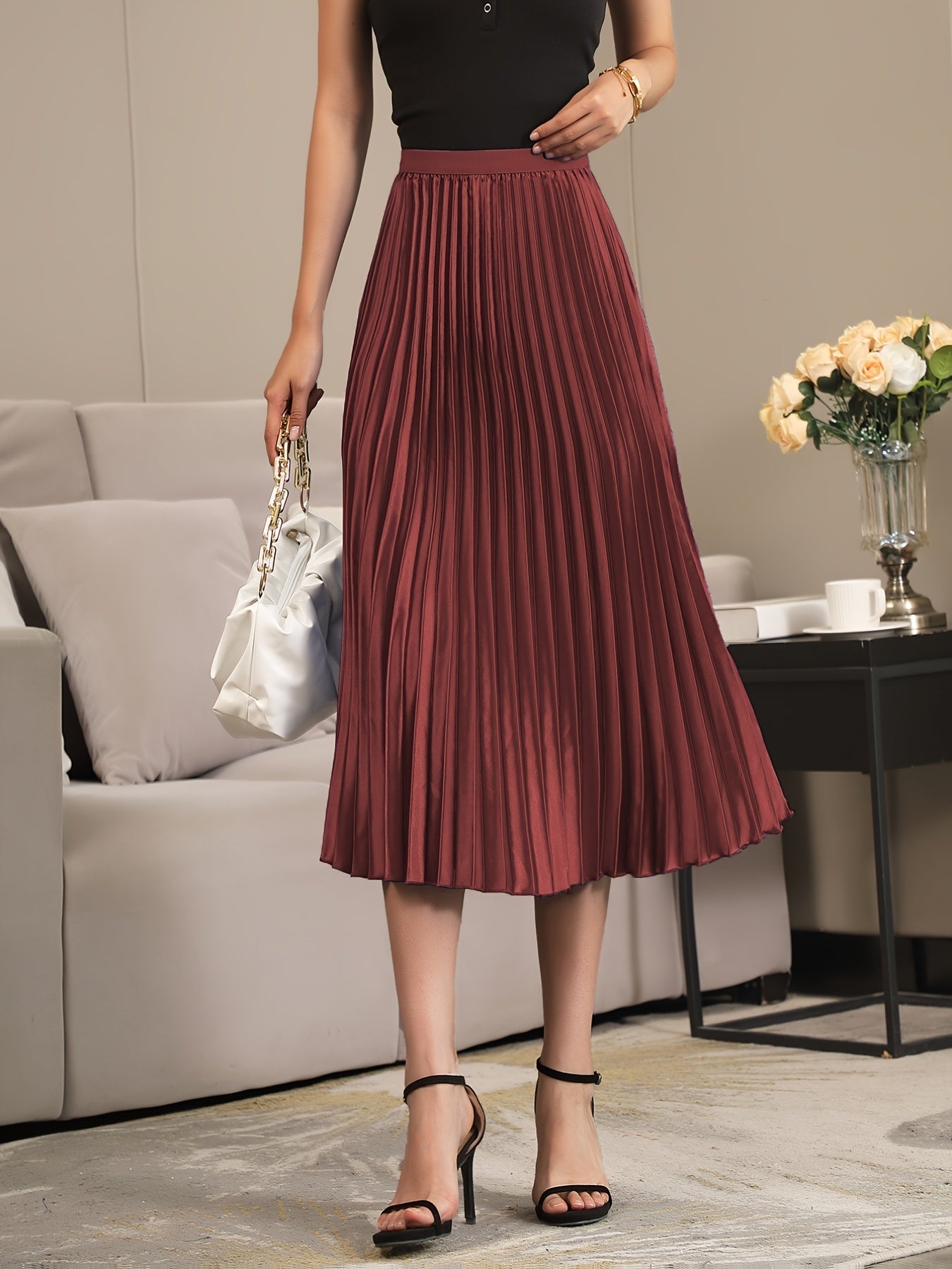 GR | Elegant A-line pleated skirt