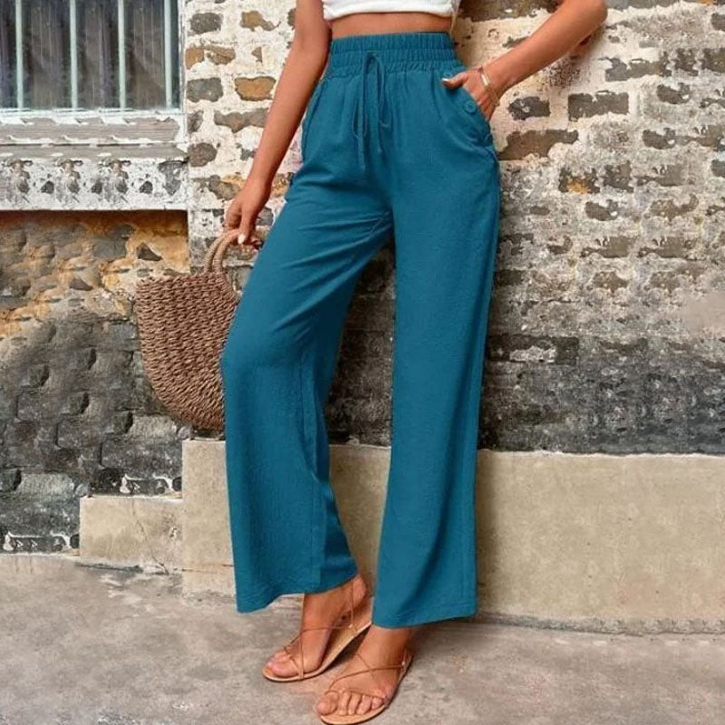 GR | Colorful, airy summer trousers for women with wide legs