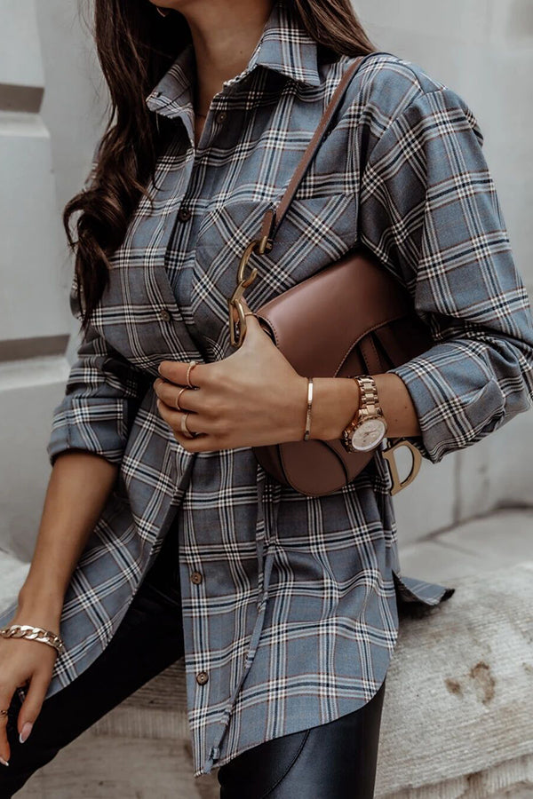 GR | Grab My Hand Checkered Button-Up Belt Shirt