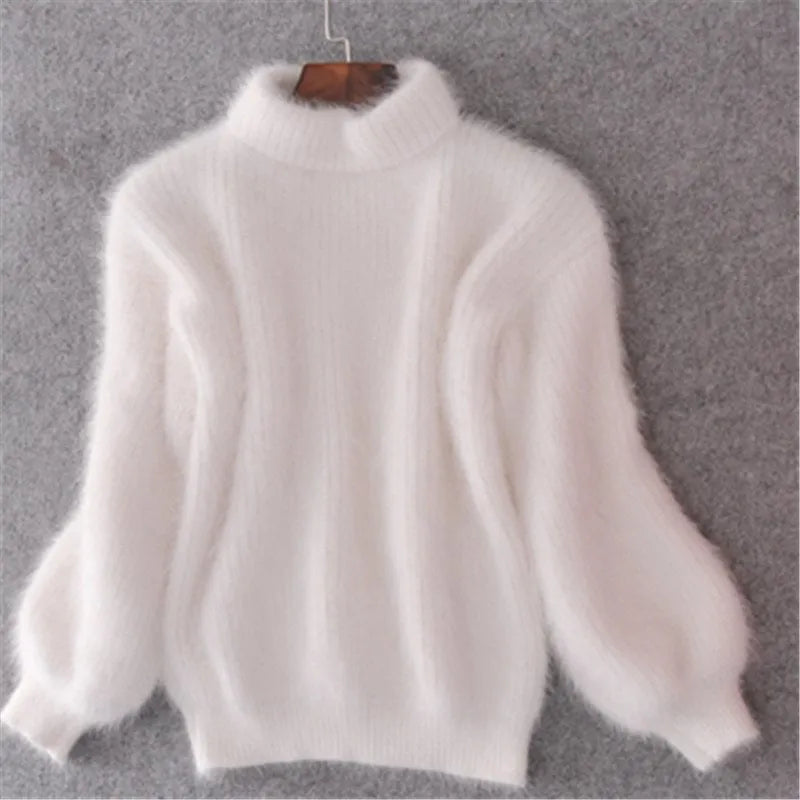 GR | Pullover im Vintage-Angora-Stil: Locker gestrickt und schlicht.