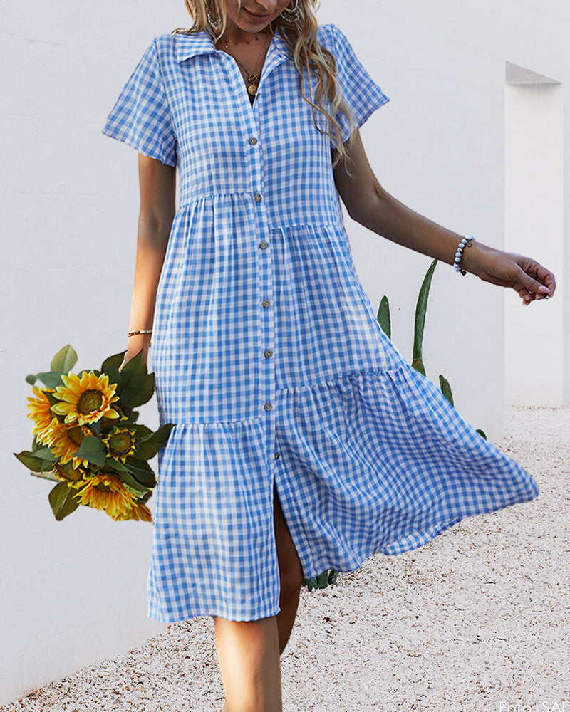 GR | Lässiges kariertes Hemdkleid
