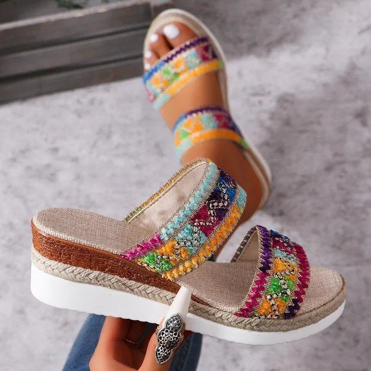GR | Summer sandals with linen sole 