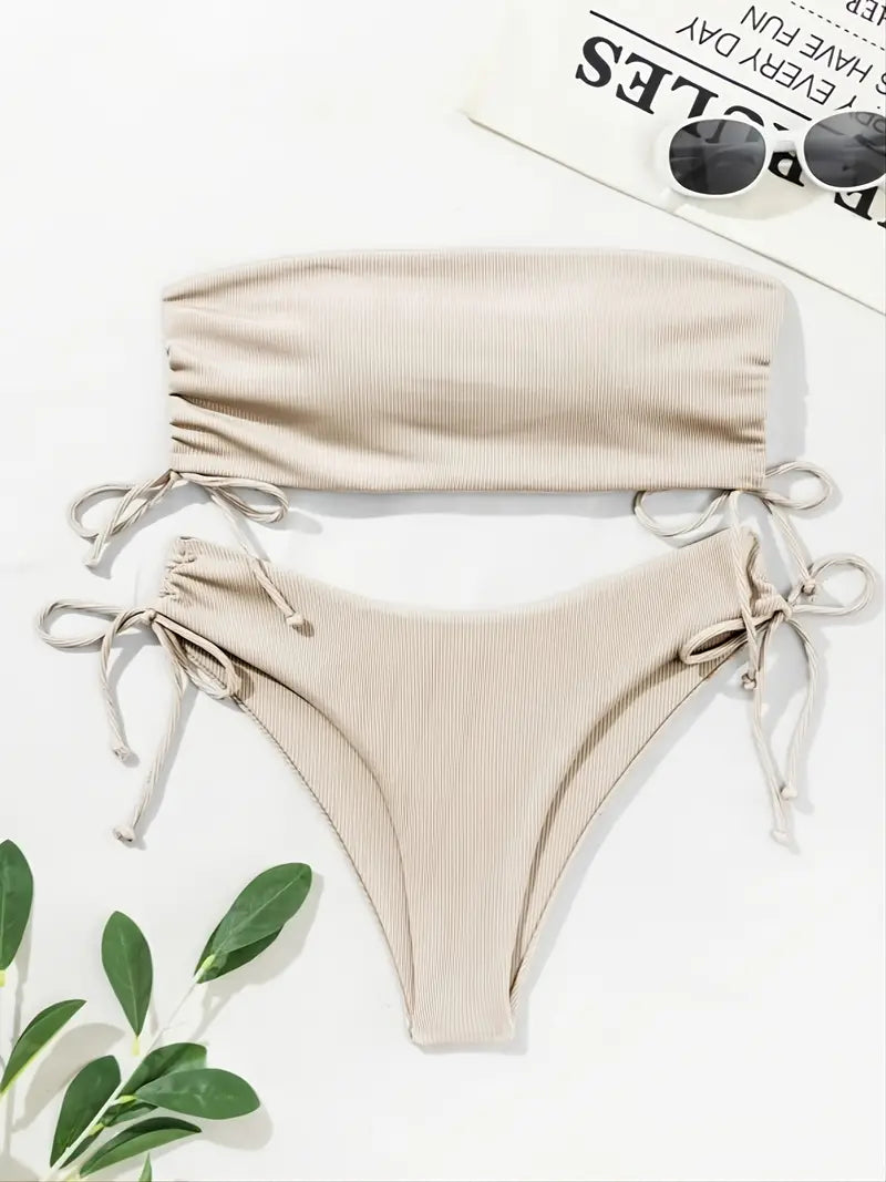 GR - Beige bandeau bikini