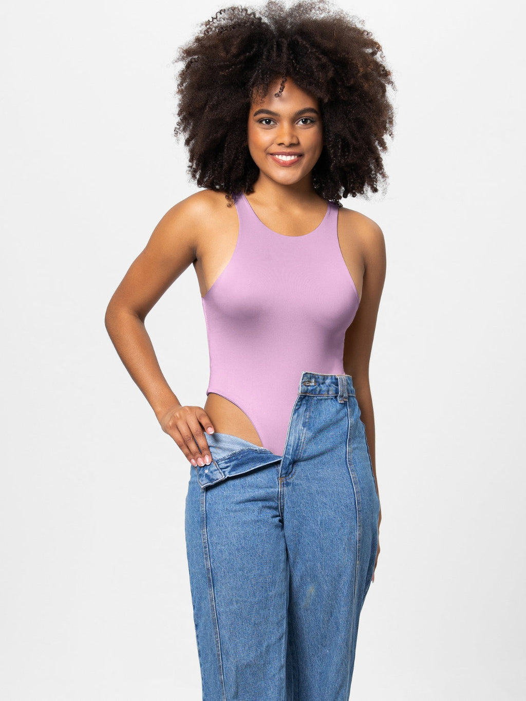 GR | Full size round-width strappy bodysuit