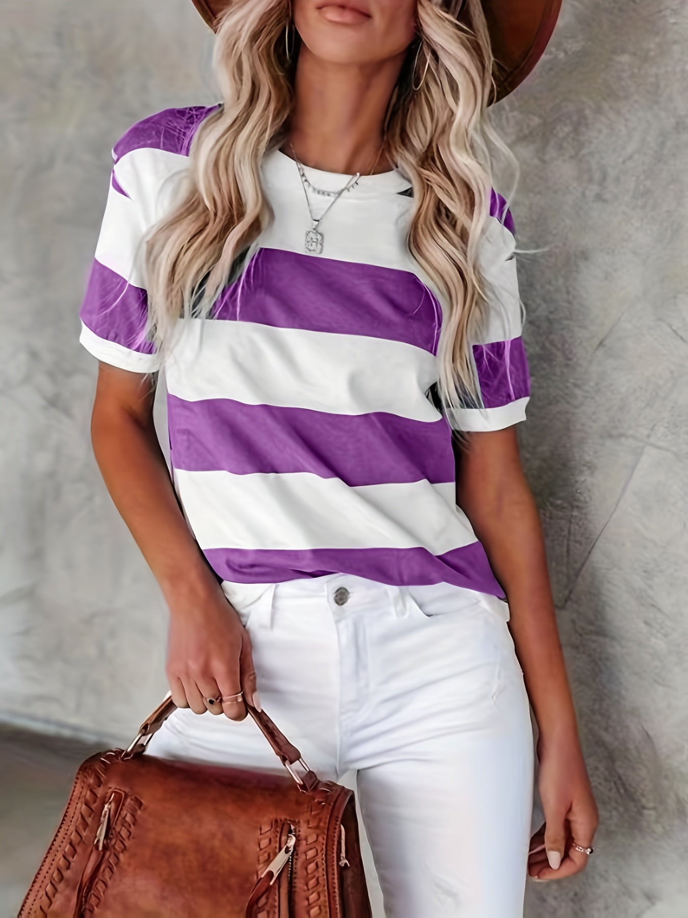 GR | Striped short-sleeved T-shirt for women