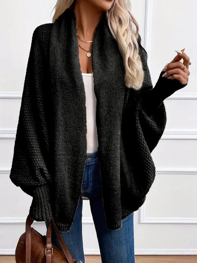 GR | Lässige Oversized Gestrickte Weste Für Damen