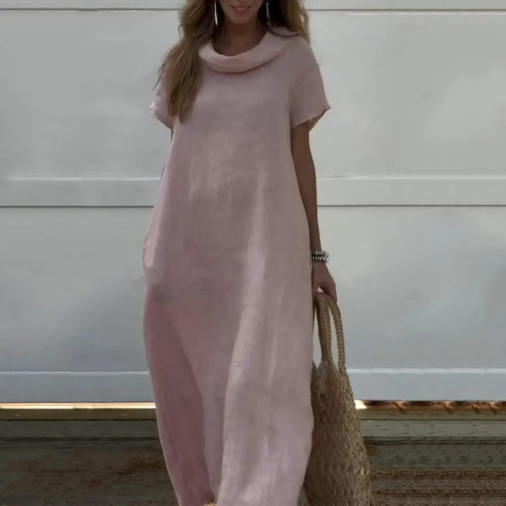 GR | Leinenkleid Mit Elegantem Kragen