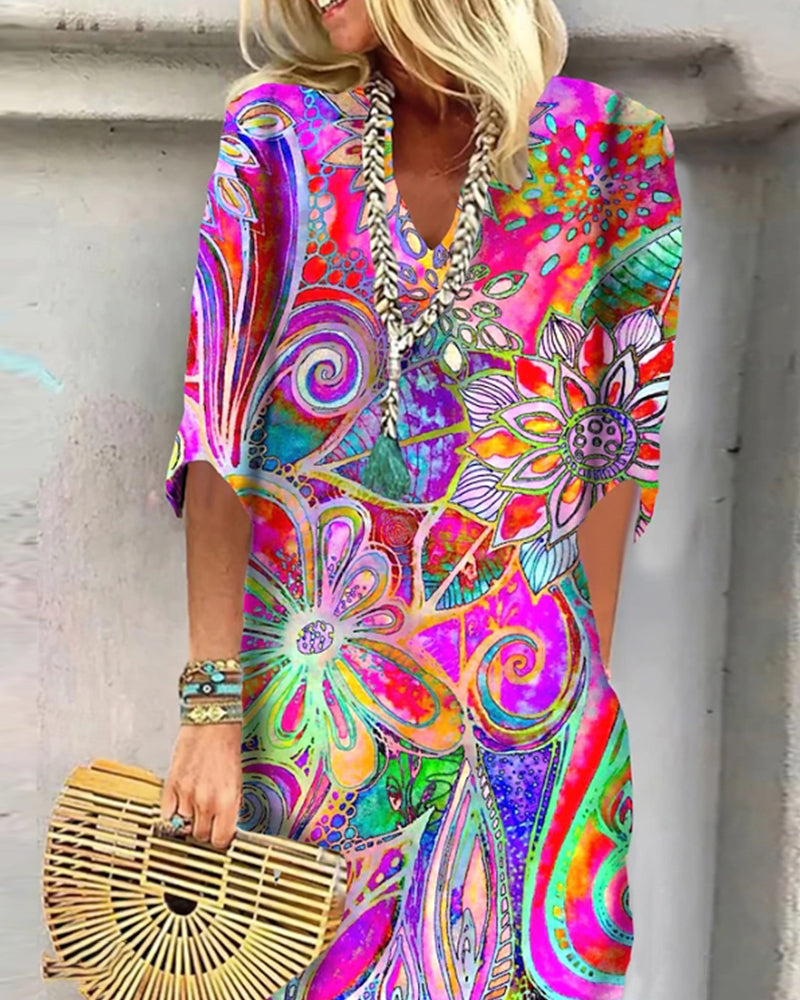 GR | Dress Colorful floral pattern
