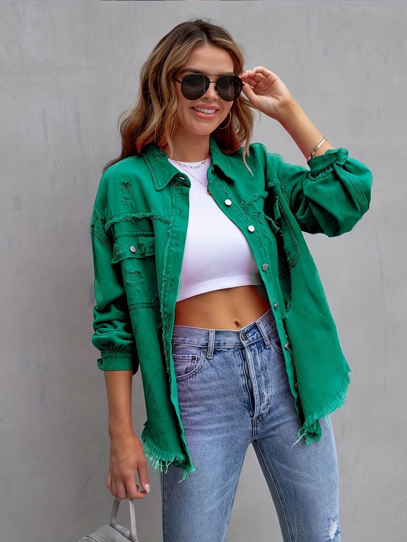GR - Ripped Oversized Denim Jacket
