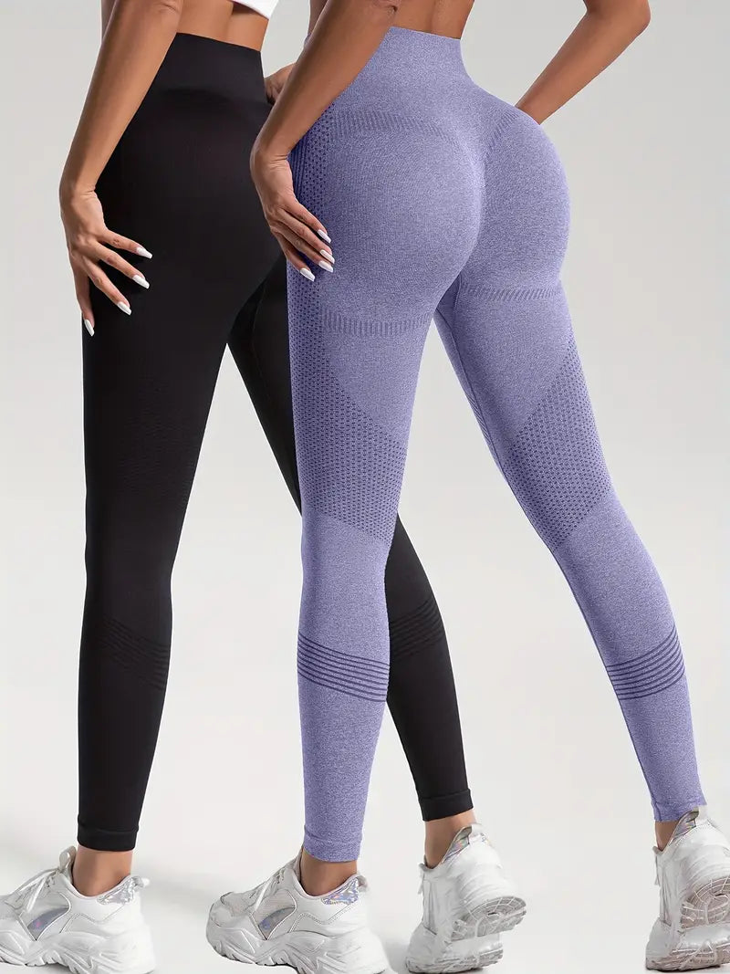 GR | 2 pcs. Sports leggings for yoga and fitness. Solid color with high stretch.
