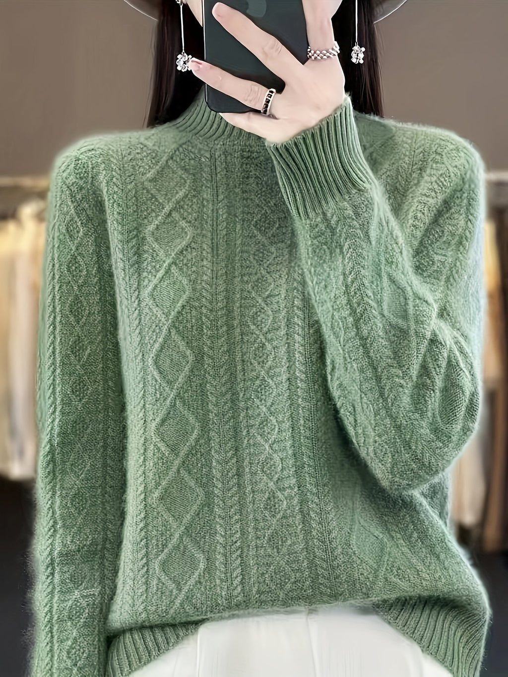 GR | Bequemer Wollpullover aus Strick