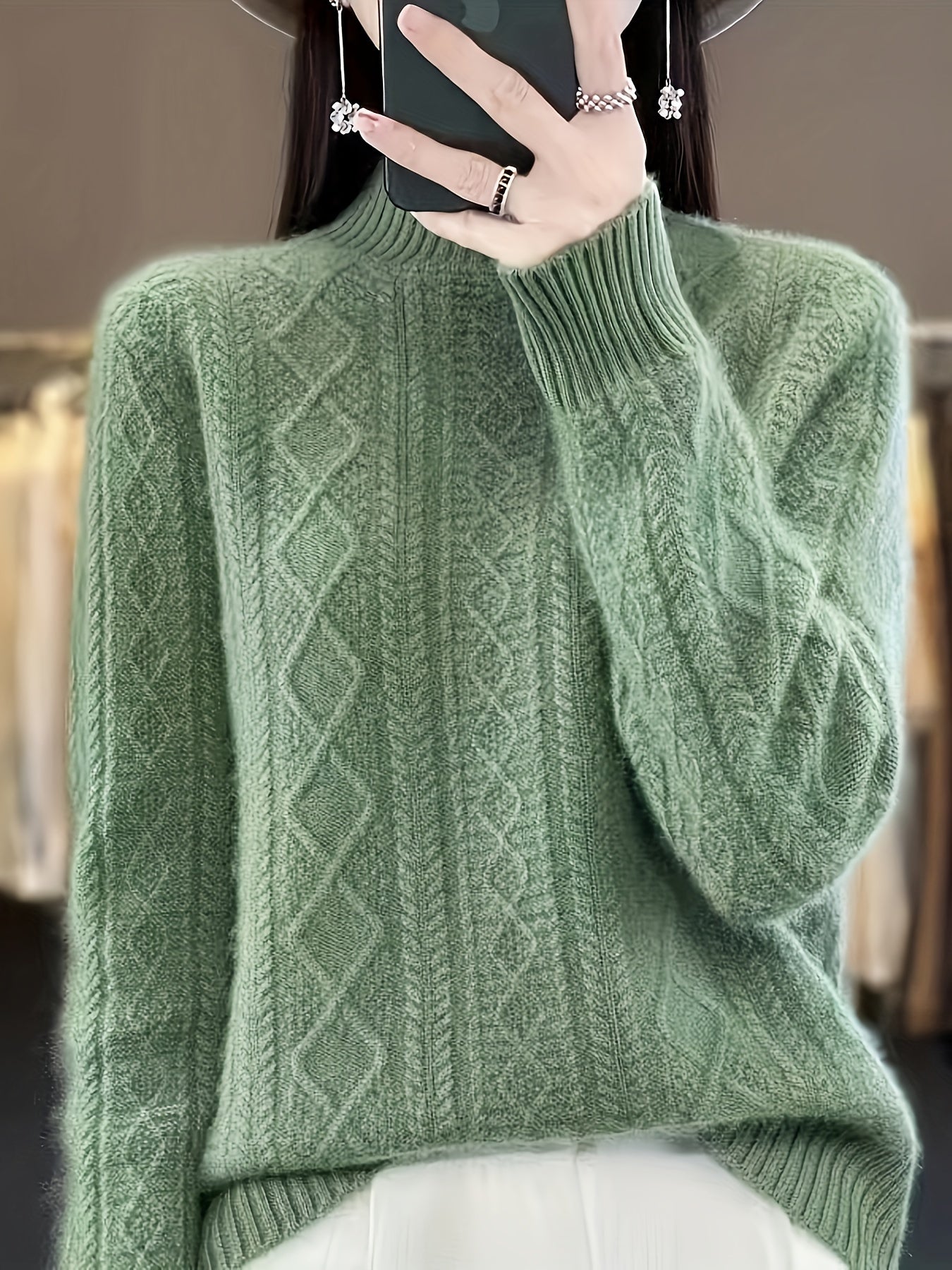 GR | Bequemer Wollpullover aus Strick